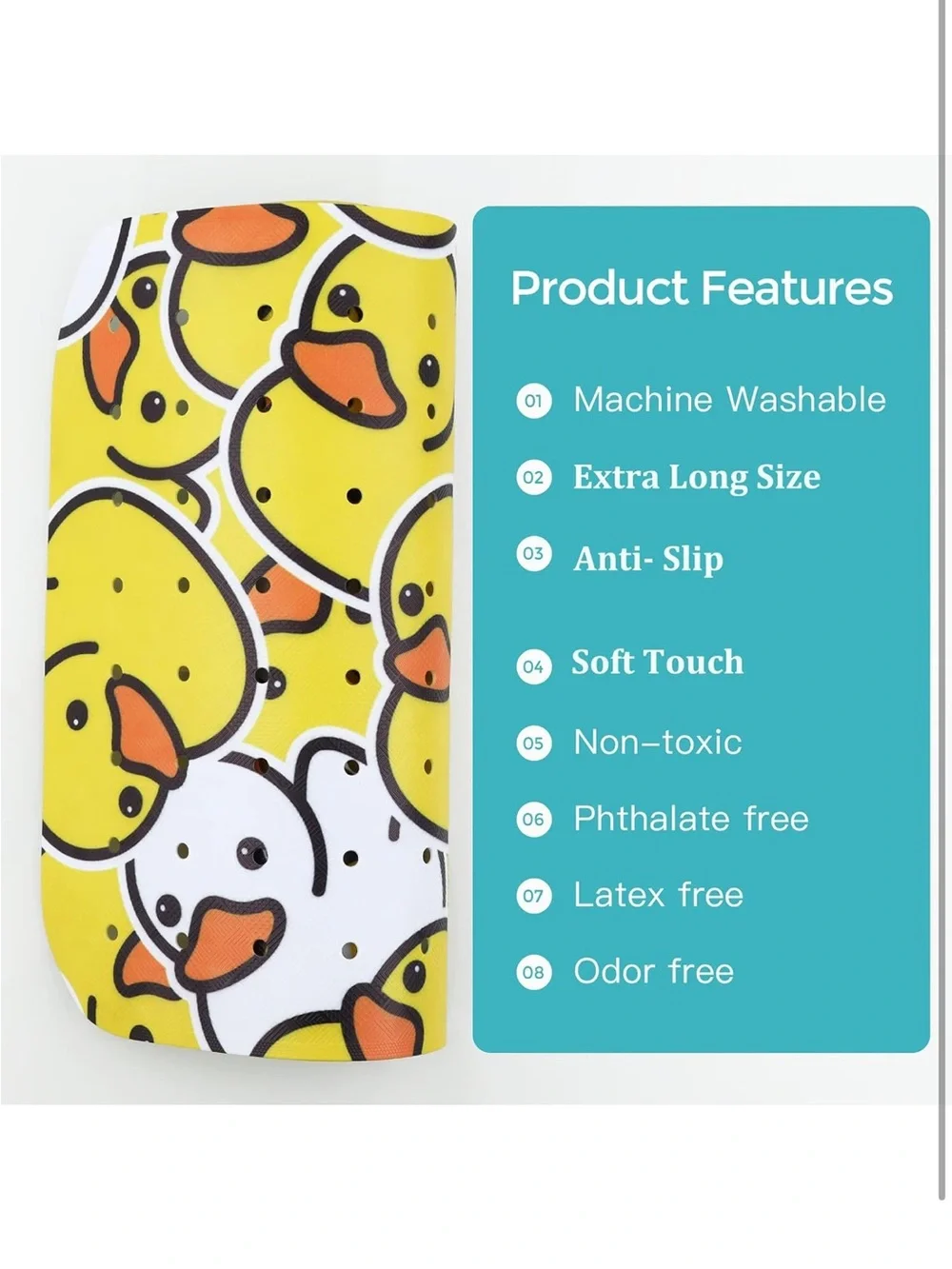 Bath Mat for Tub Non Slip Baby Kids Bathtub Mat Extra Long 40X16 Inch